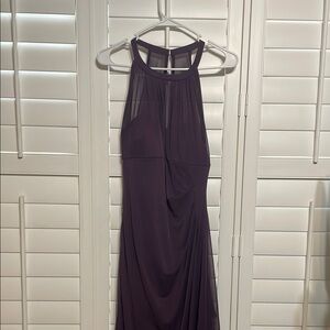 David’s Bridal Bridesmaid dress - Elegant Halter Neck Purple Dress
